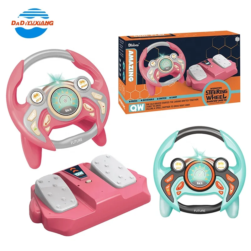Newest Popular 2.4g Cute Car Driving Simulator Toy Baby Steering Wheel Toys