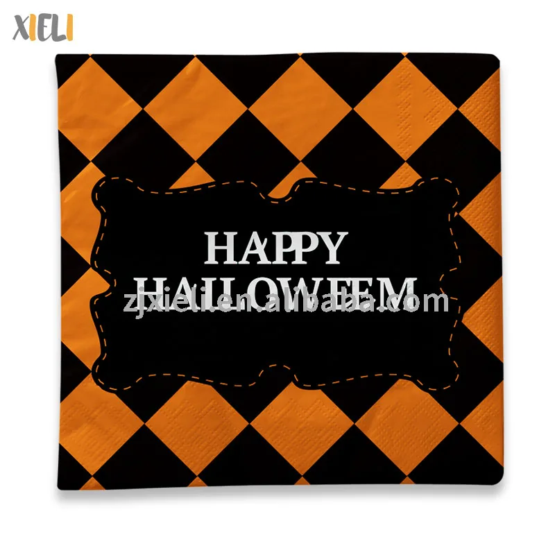 Xieli Halloween Party Supplies Disposable Paper Napkin Party Supplies Tableware