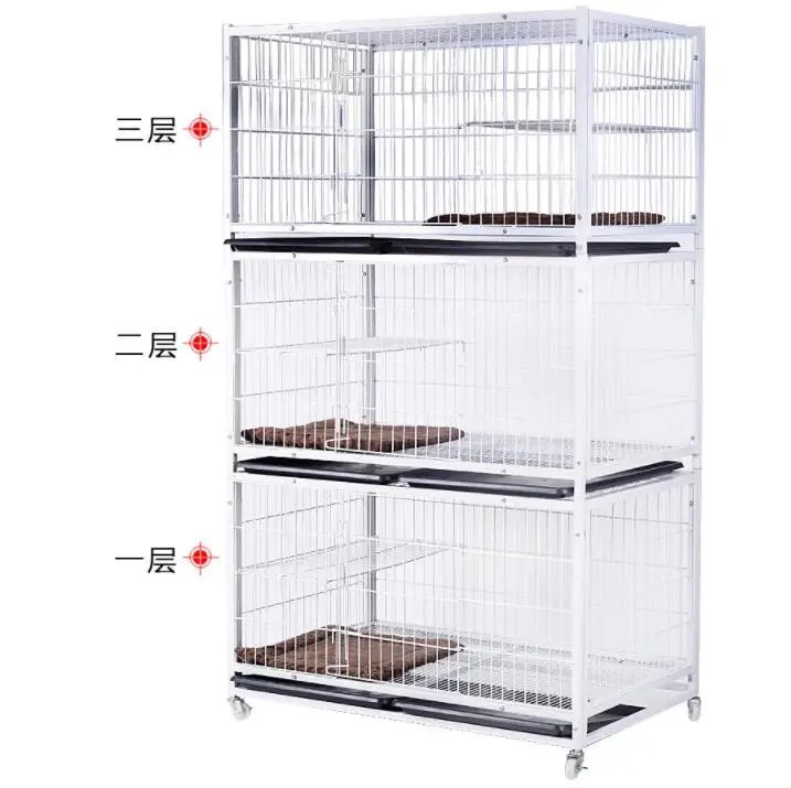 Wholesale 3 layer 6 door breeding square-tube steel wire dog cage cat cage animal cage