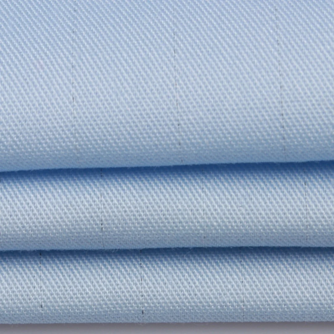 High Quality Anti-static CVC twill 1 cm stripe 58%polyester 40%Cotton 2% ESD TC blended fabric for work clothes