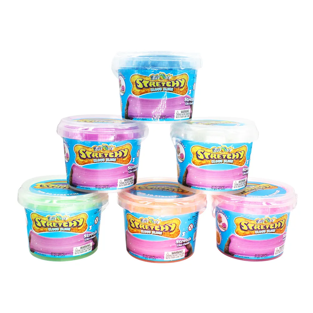 Sisland Wholesale Stretch Cloud Cotton Slime Eco-friendly Educational Colorful Clay Fluffy Slime stress relief toys for kids