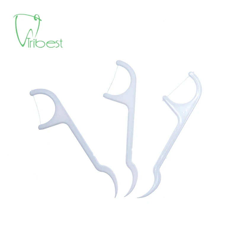 Tribest #1 Daily oral care High Quality Custom Logo 50pcs/bag Toothpick floss stick Dental floss toothpick