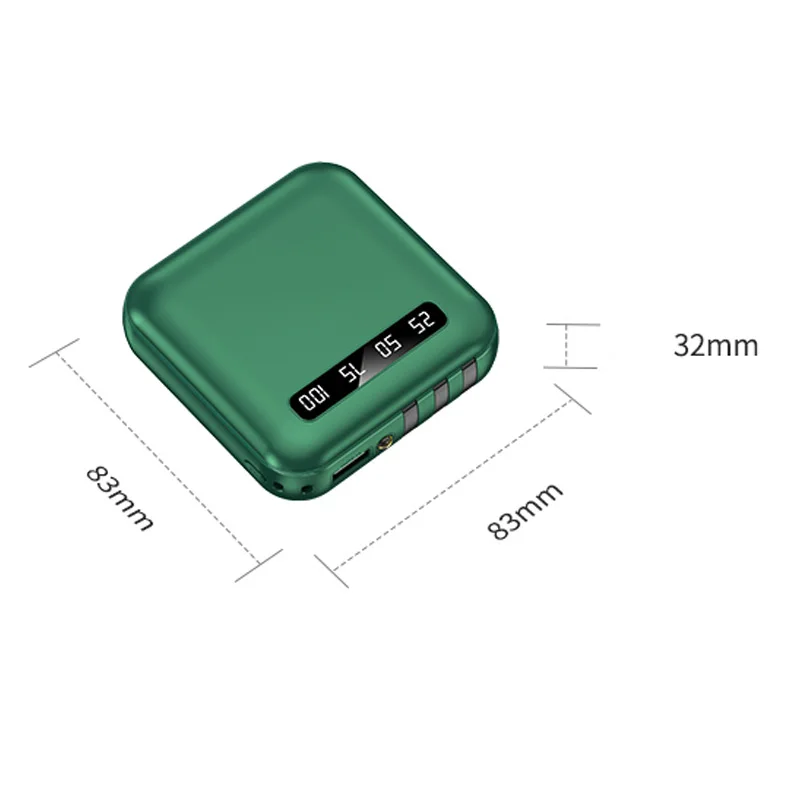 Small Promotional Gifts  10000mah Type-c Power Bank Battery Portable Charger OEM Power Banks with Three Cables