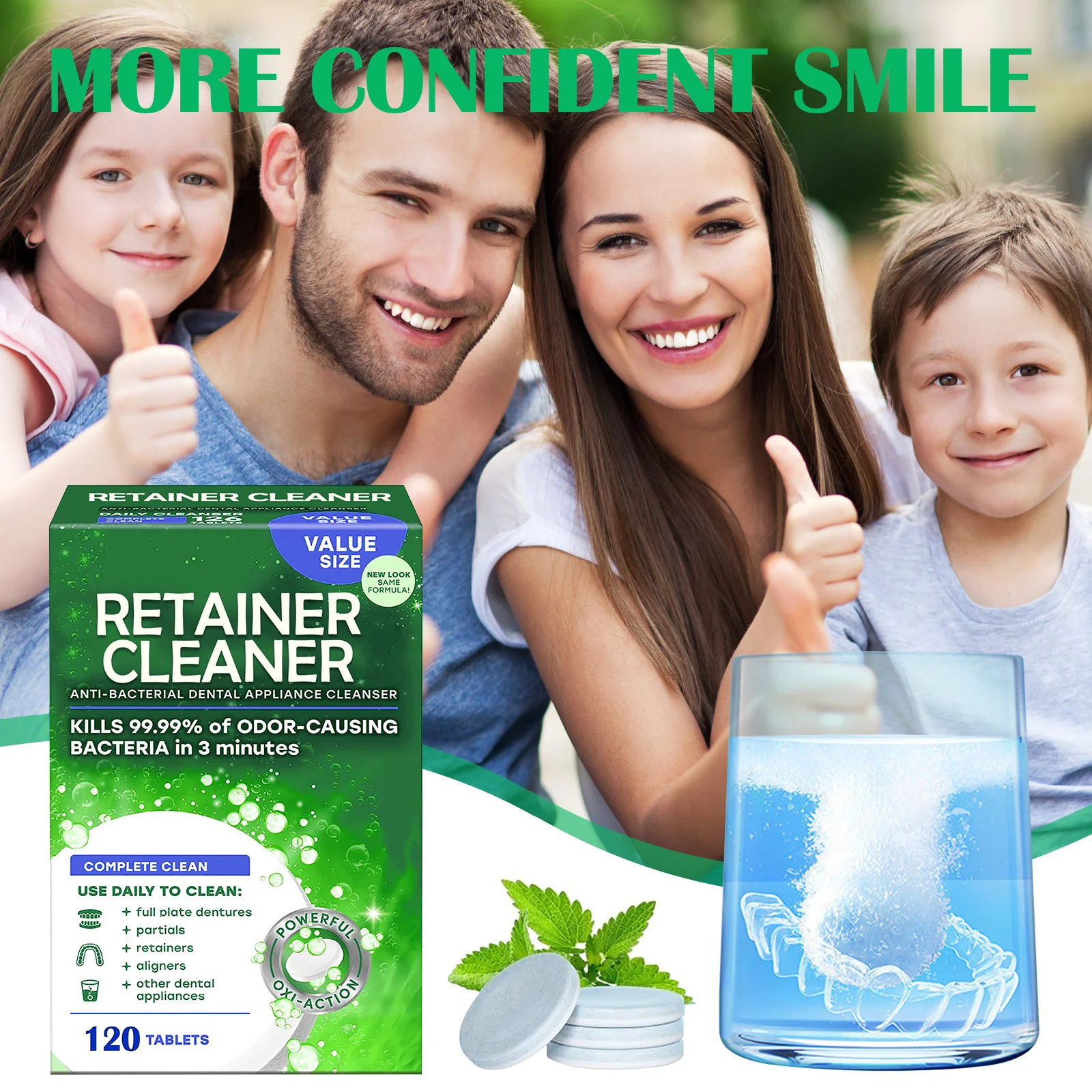 High Quality OEM Effervescent Tablet  Personal Daily Denture Cleaner and Whitener for Denture Cleaning
