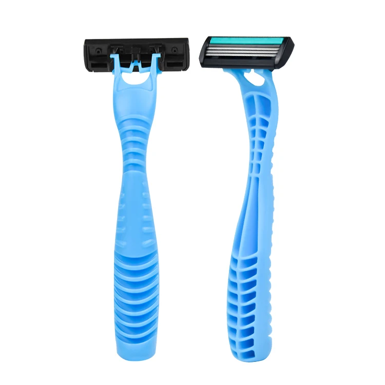HW-B361DL disposable daily use plastic handle fast consumer hotel fast delivery Opp bag blister hang pack 3 triple blade razor