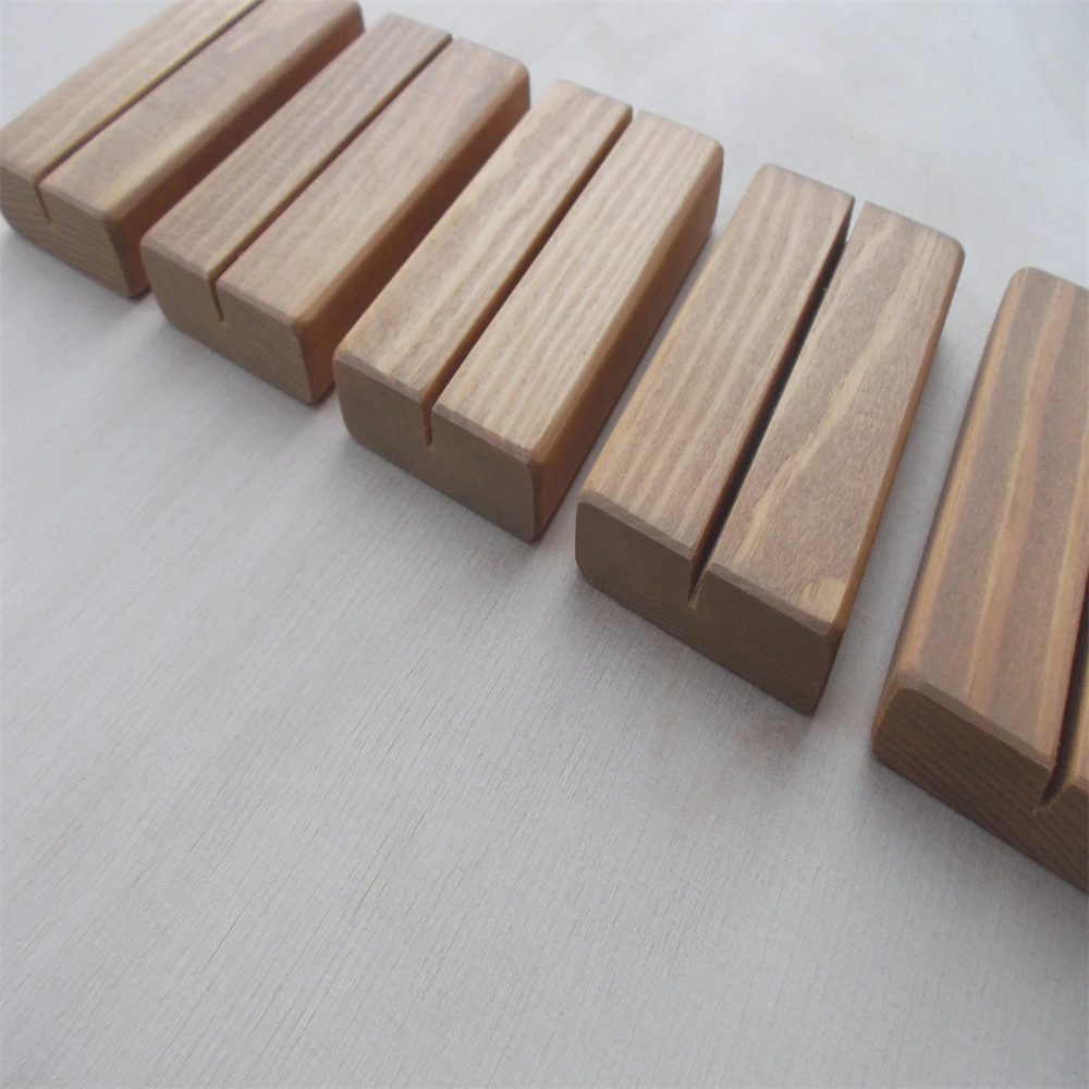 Factory Wholesale Handmade Invitation Wedding Photo Decorations Display Menu Card Portrait Stand Wooden Table Number Holder