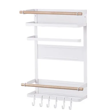 
Factory Direct Japanese Metal Magnetic Suction Scene Large Refrigerator Kitchen Organizer Rack Storage New Fashion 2020 