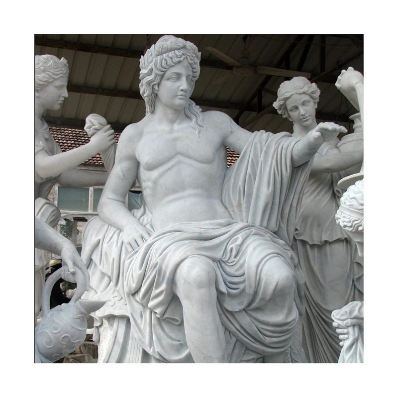 Natural white marble stone carving woman sculpture male statue