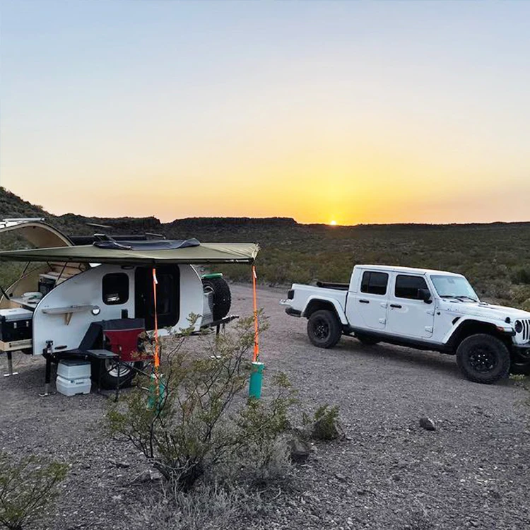 China Manufacturer Super Insulated off road fiber glass tear drop mini caravan sleeps 2 4