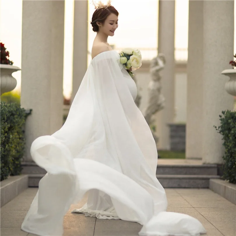 Grey Slim fit Jersey Maternity Dress Floor Length V-Neck Maternity Gown for Photo Shoot  Wedding Dress for Photography