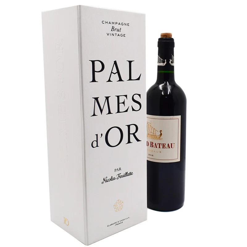 Factory custom champagne and small red wine single packaging cardboard bottle gift box