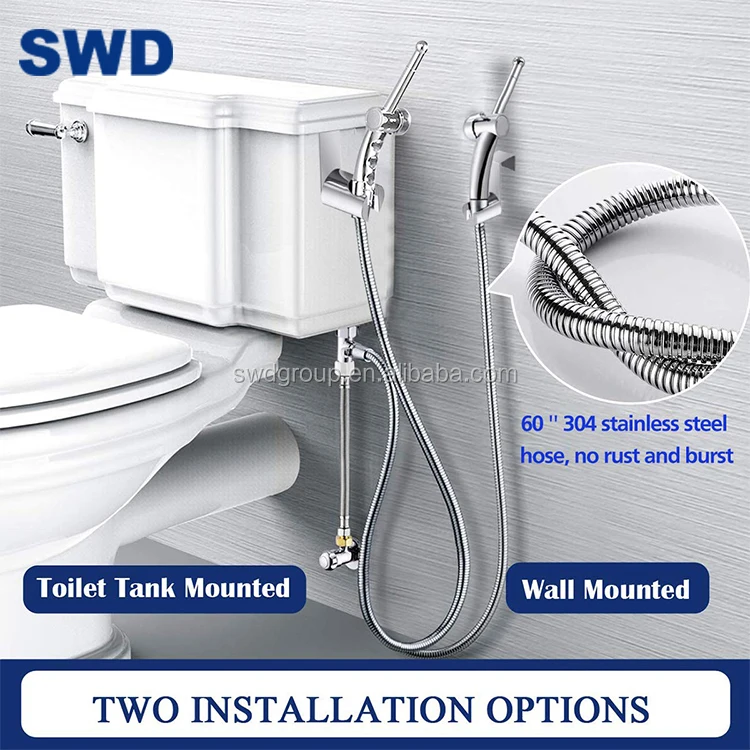 Portable Handheld Shattaf Bathroom Bidet Shower Sprayer Set With Hose Shattaf Toilet