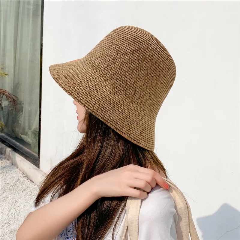 Fashion Style Female Large Brim Women Straw Weaving Summer Outdoor Sunshade Hat Beach Visor