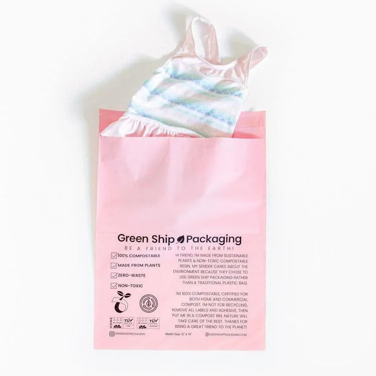 Custom design eco-friendly shipping envelopes bag pink large poly mailers bags for clothing