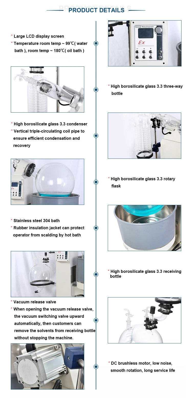 Chemical Lab Alcohol/Ethanol/Water Distiller 50L Electric Explosion-proof Rotary Evaporator Rotavapor Rotovap Price