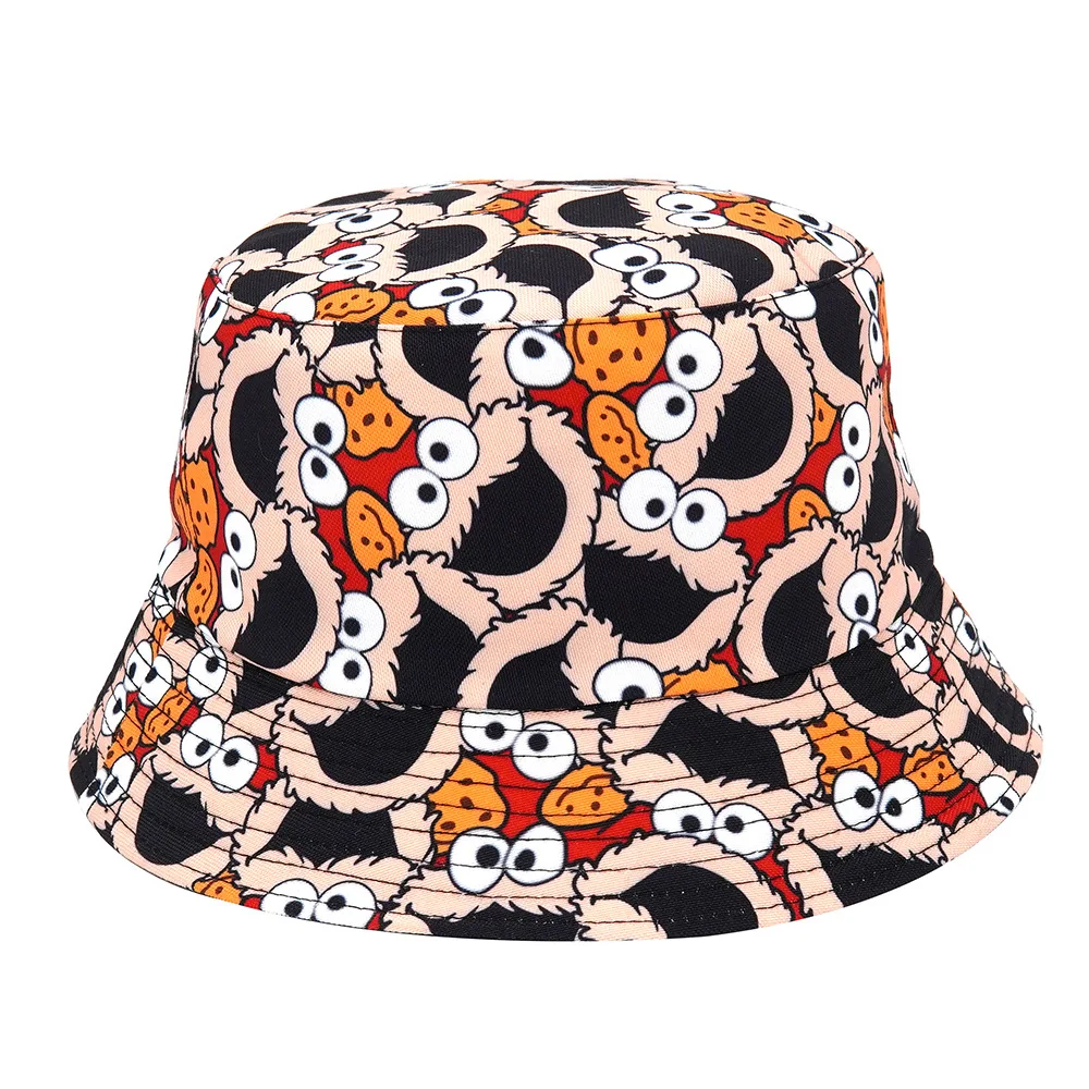 100% Cotton Outdoor Camping Fishing Rain Safari Boonie Cap Packable Reversible Black Floral Printed Fisherman Bucket Sun Hat