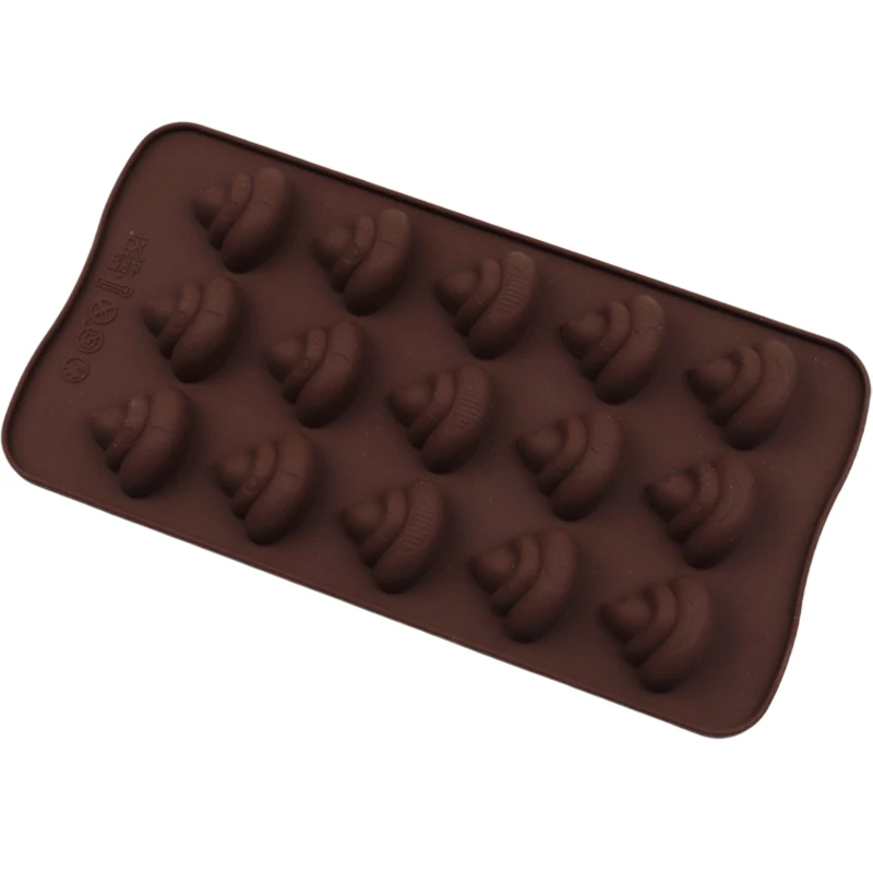 1219 hot sell spoof shit excrement shape silicone chocolate mold with 15 hole cake mold reusable home baker ICe tray resin