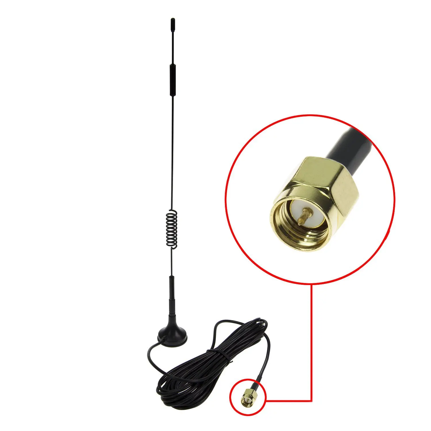 Антенна 868 ~ 2700 МГц GSM 3G 4G с разъемом SMA Male магнитным основанием RG174