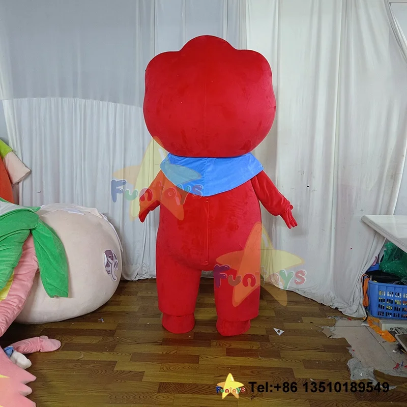 Funtoys Blue Customized Red Characteristic Clothing Girl Boy Doll Mascot Costume Carnival Halloween Cosplay Cartoon for Adult