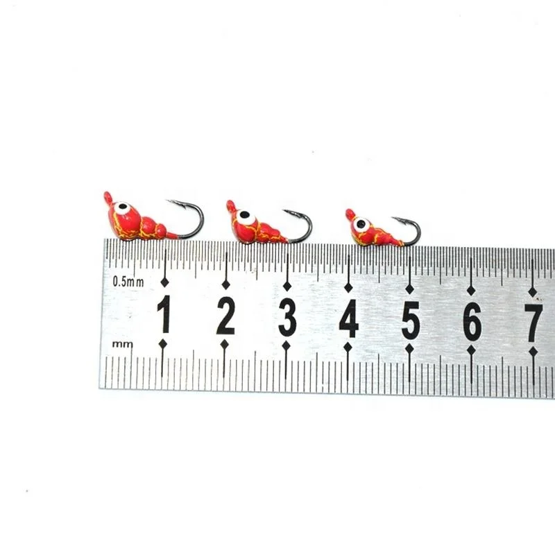 TAKEDO SP15 18pcs Per Box  0.5g 1g 1.4g  Luminous Winter Mini Lead Jig Fishing Jig Head Hookl Arvae Shape  Hook   Ice Lure