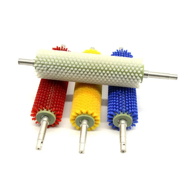 Rotating industrial soft nylon rotary polishing brush roller