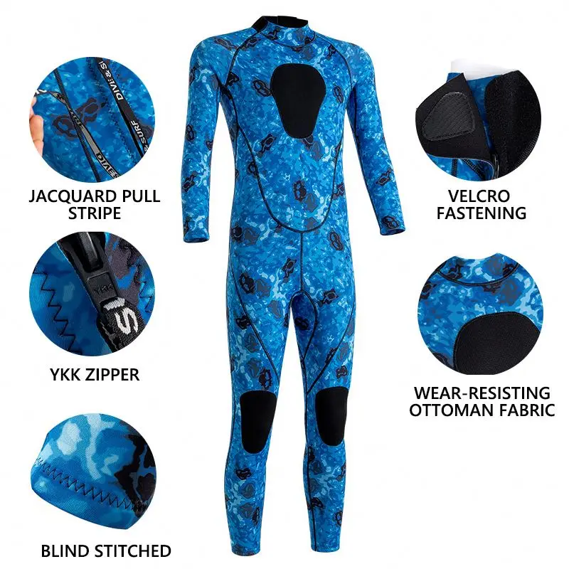 2023 oem camo Wetsuit Neoprene Back Zipper Surf Wetsuit  3mm Womens Men for Surfing Swimming