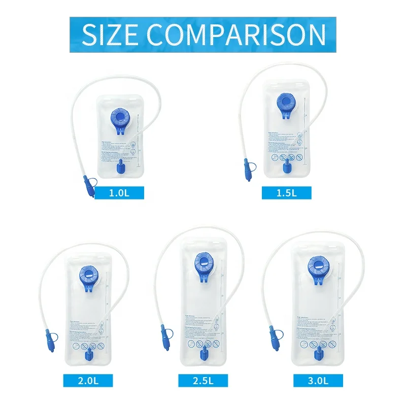 DJ011 climbing running water bag TPU BPA free 2 liter hydration bladder 1.5 liter water bladder PEVA