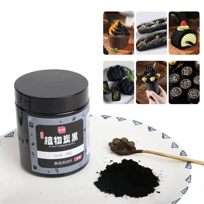 Cocosir Factory Sale Carbon Black Pigment Bamboo Charcoal Powder Food Grade Activated Colorant for cake 20g