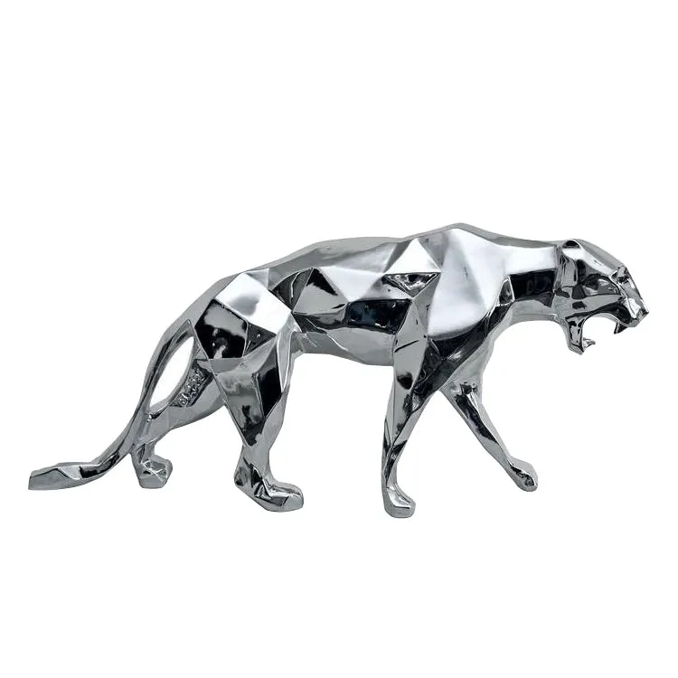 Персонализированные ручной работы уникальный металлический цвет leopard животных смолы статуя Крытый украшения дома