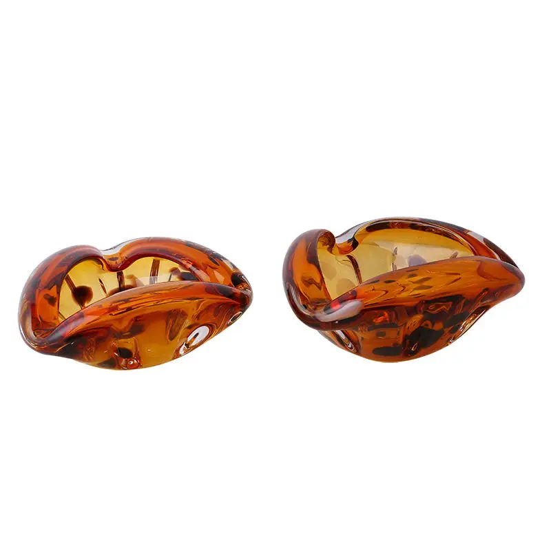 Modern Simple Creative Home Living Room Table Decor Amber Glass Cigar Portable Ashtray