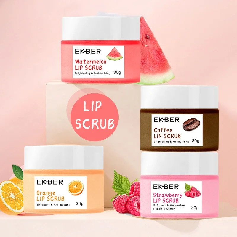 New Arrival Ekber Pink Lip Lightening Scrub For Dark Dry Chapped Damaged Lips Unisex Natural Organic Sugar Dark Lip Care