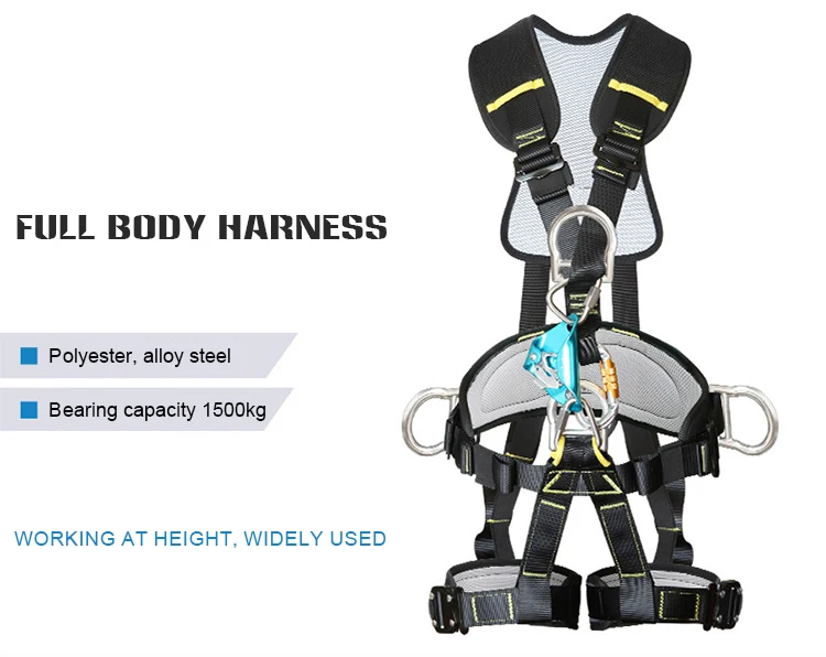 Fall Protection 5 Points Adjustable CE Safety Belt Safeti Har Strap Belay Polyester Industrial Full Body Safety Harness