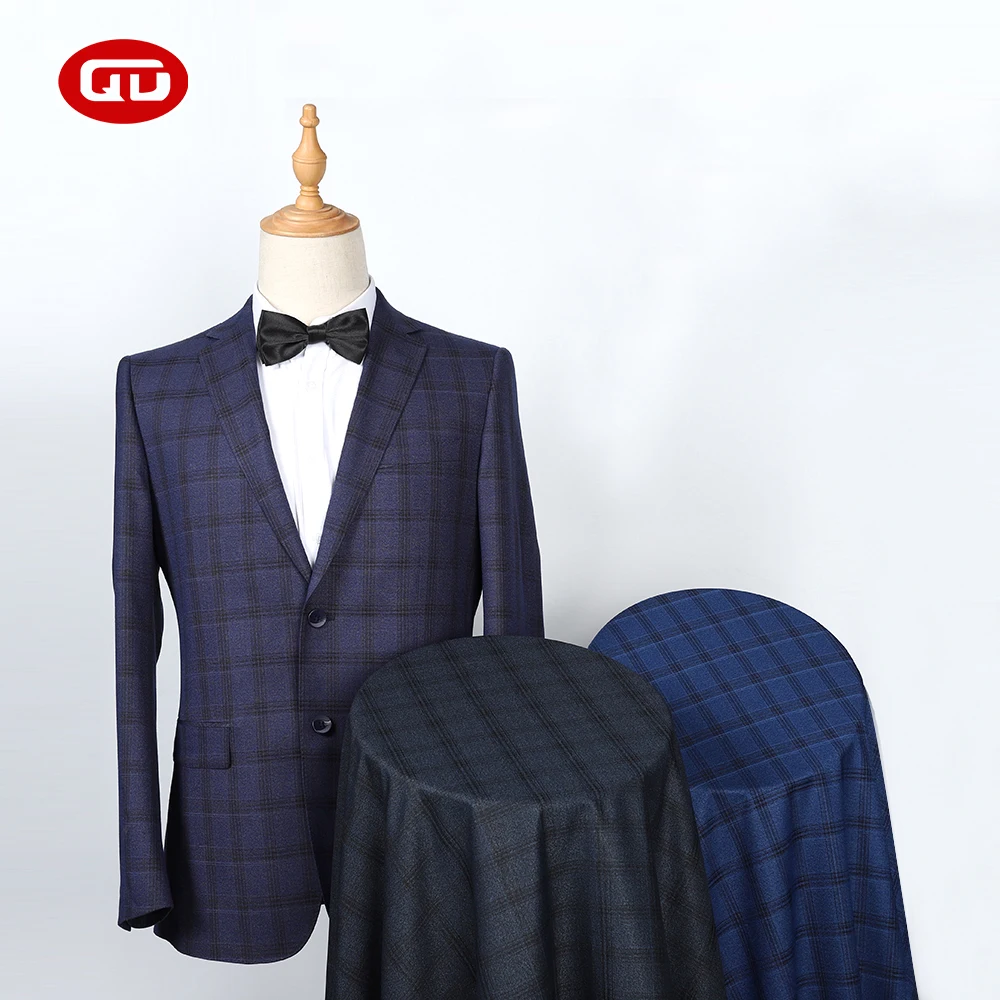 
Factory price fashion garment woven professional lattice TR man suiting fabric  (62091792642)