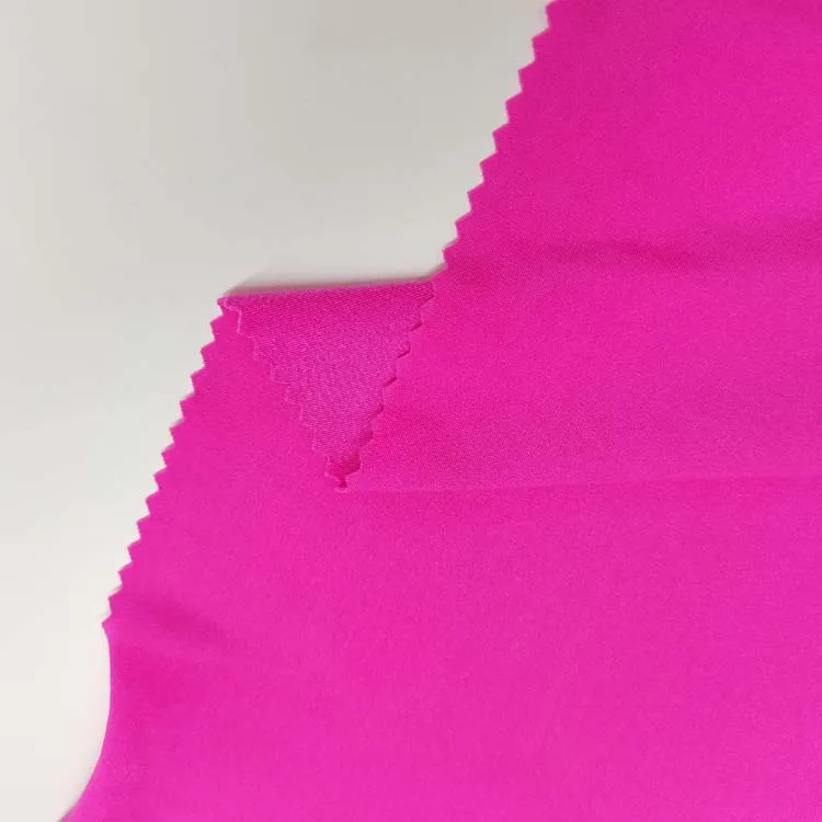 Professional Knitting Fabric Supplier Nylon Spandex Fabric For Activewear With Solid Rose Red Color