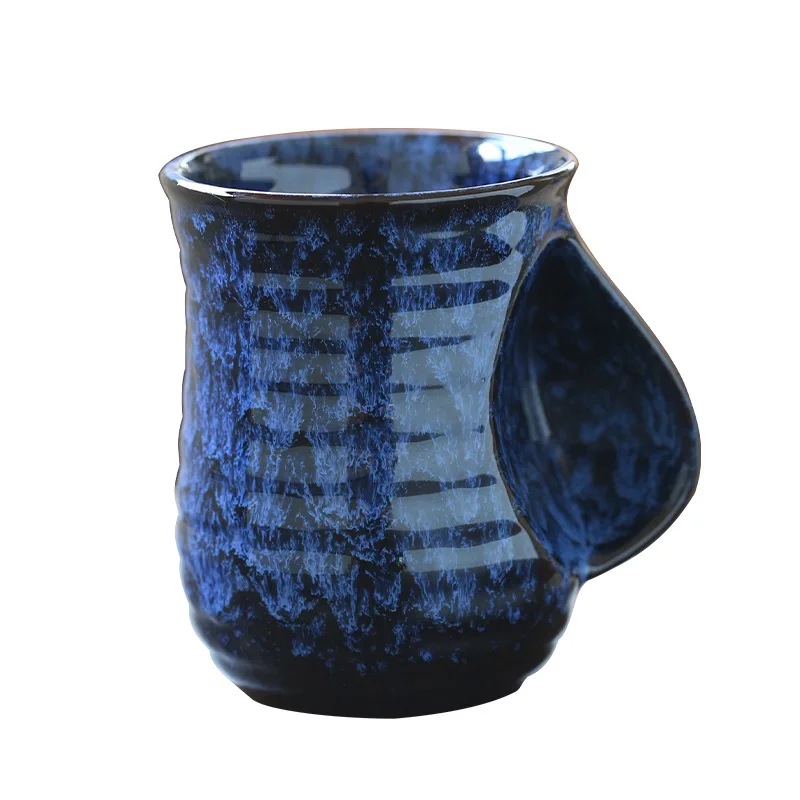 500ml Large Capacity ceramic hand warmer mug retro kiln change drinking coffee cup custom logo