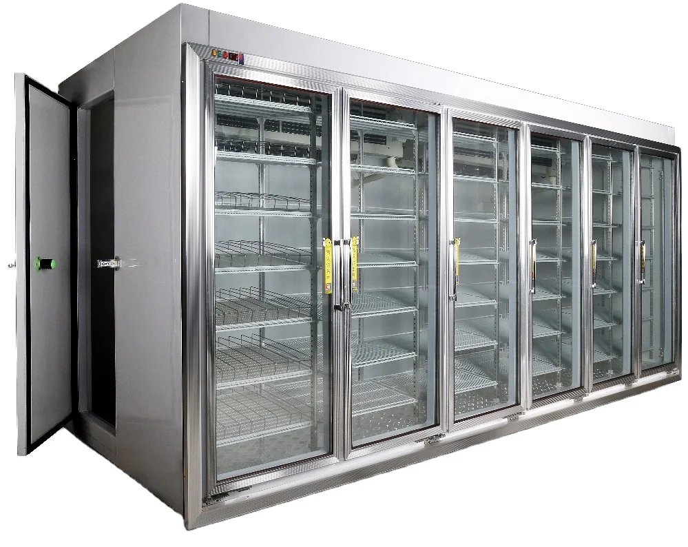 bottom-freezer refrigerators for supermarket refrigeration equipment  with remote cooling system