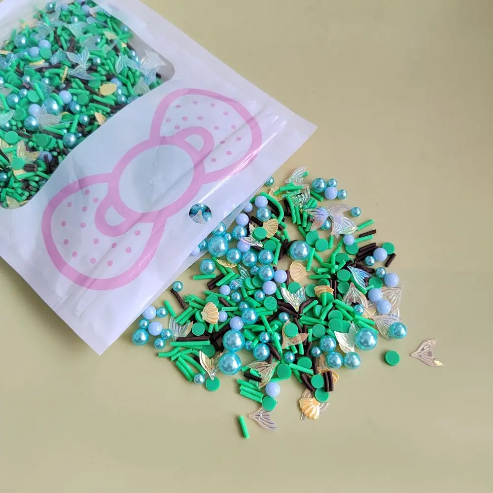 Wholesale Lkg Polymer Clay Resin Shell Fishtail Sequins Blue Pearl Green Black Sprinkle Kit for Slime Phonecase Nail