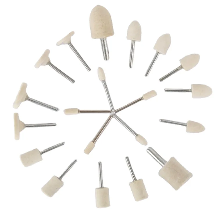 Compressed Wool Polishing Wheels Wool Felt Grinding Bits Buffing Tips for Rotary Tool