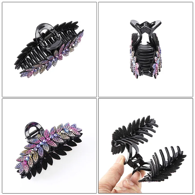 Women Luxury Rhinestone Hair Claws Crab Hairpins Ladies Large Size Ponytail Hair Clips Fashion New Accessories Gifts