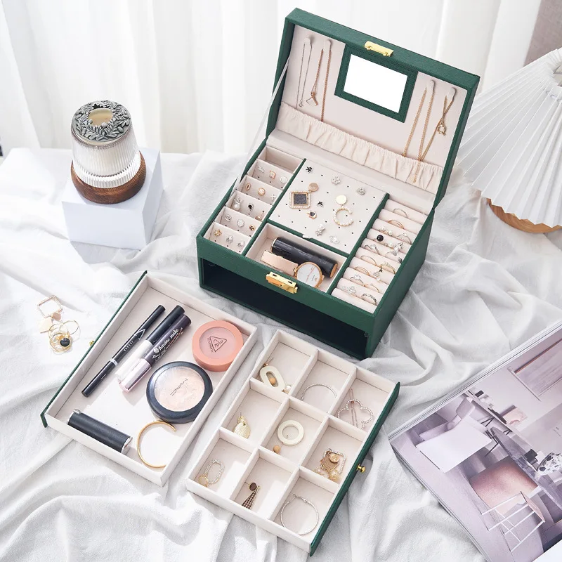 Xinxing custom Jewellery Boxes Necklace Box Ring Earring Storage Lockable Luxury Wholesale Leather Jewellery Boxes