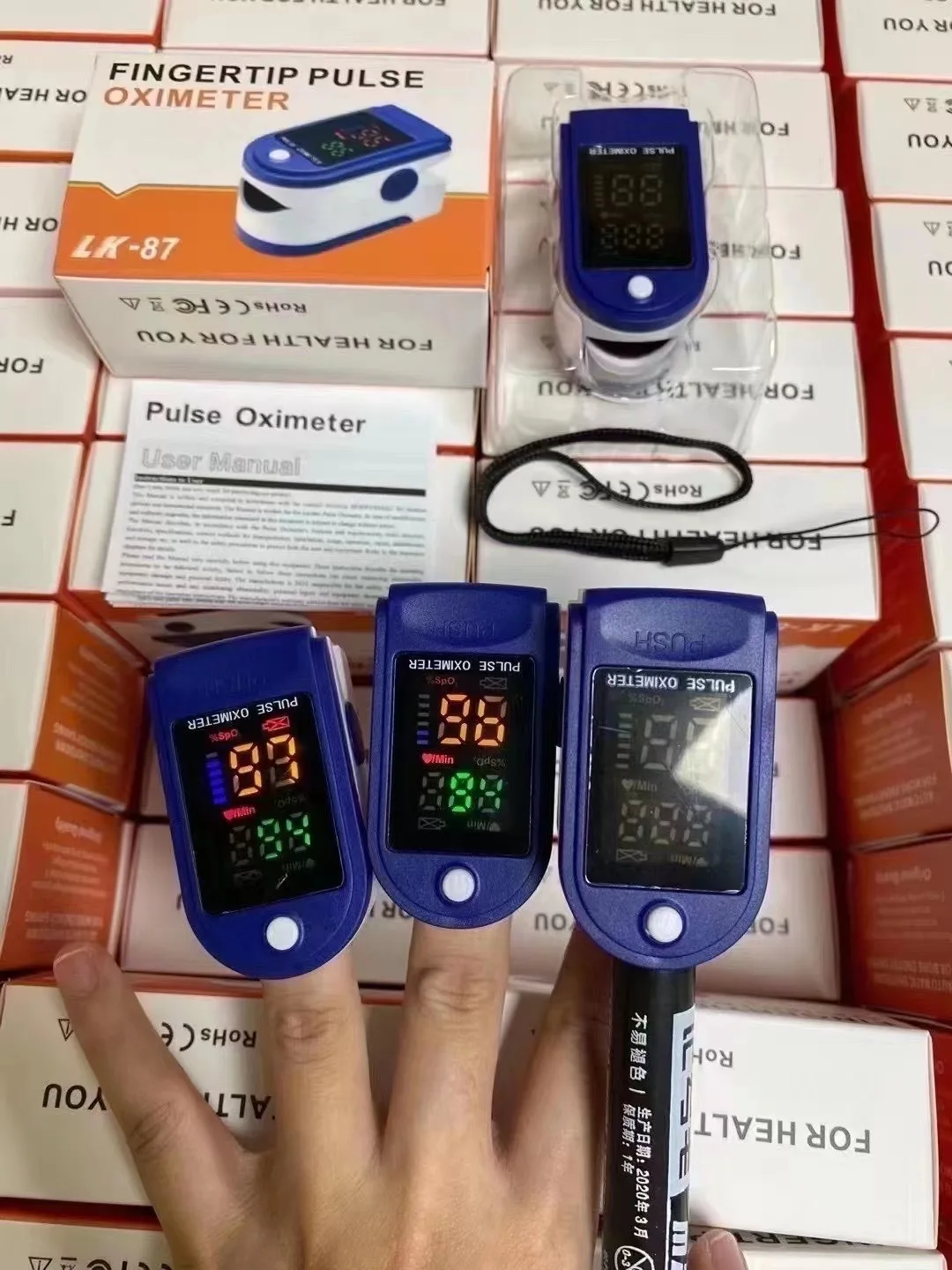 Пальчиковый Пульсоксиметр насыщения кислородом монитор-Пульс Ox пальца o2 монитор для детей и взрослых LK-87