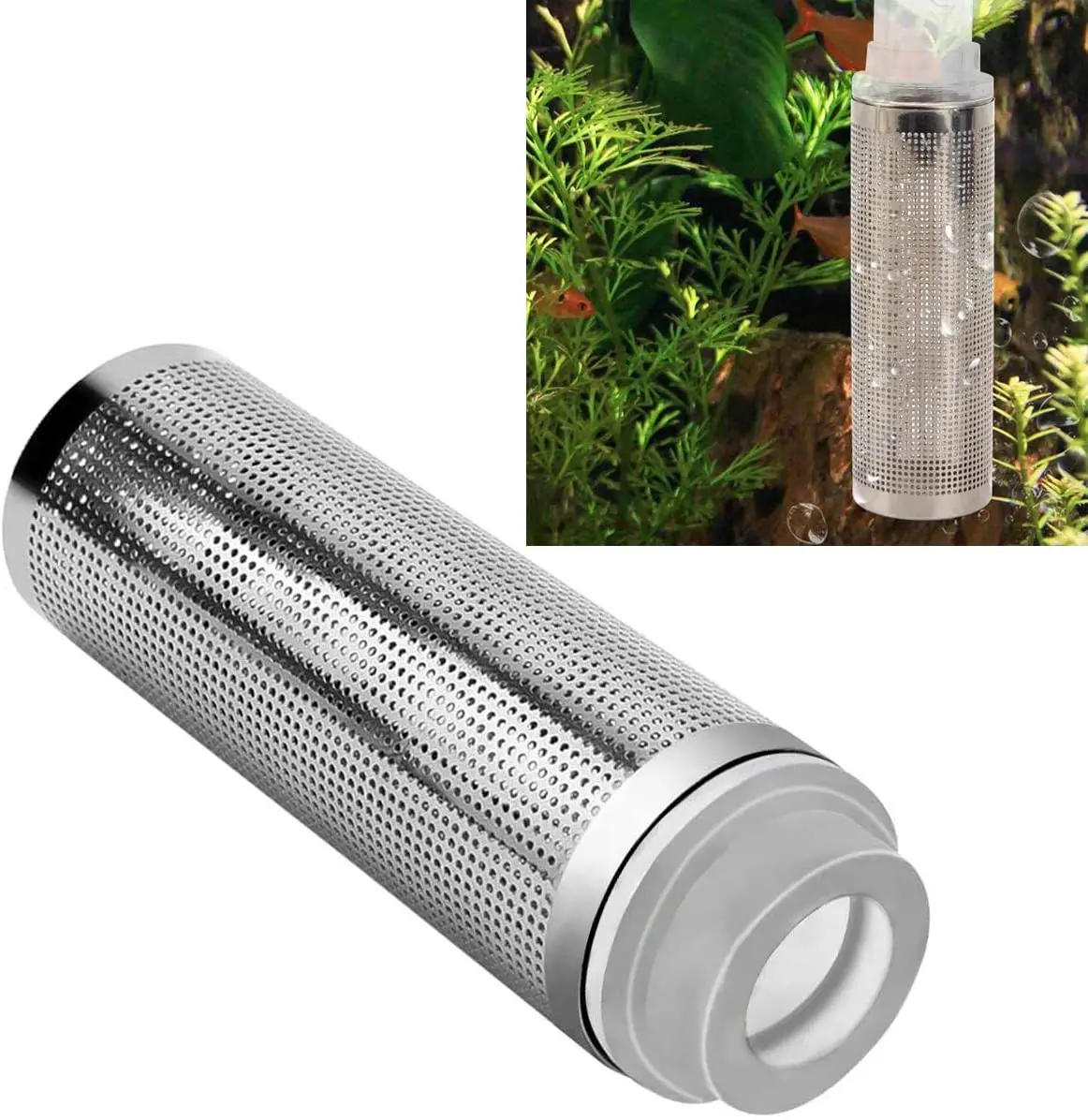 Aquarium Filter Intake Cover Stainless Steel Fish Tank Fish Shrimp Mesh Net Filter Guard for Aquarium
