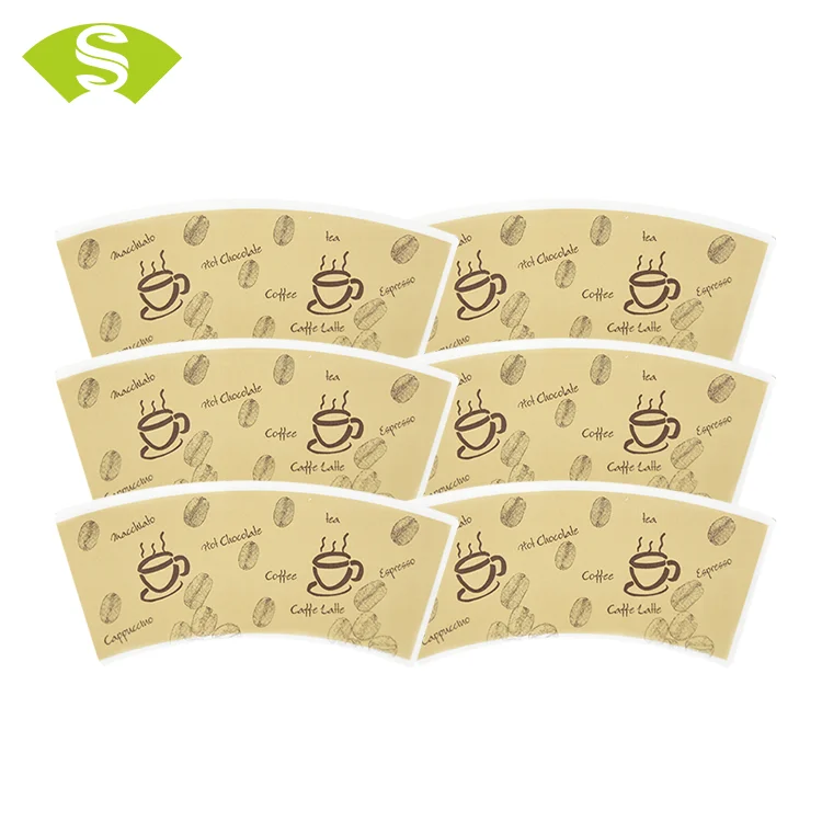 Водонепроницаемое сырье с полиэтиленовым покрытием 7 унций, кофейный бумажный стаканчик