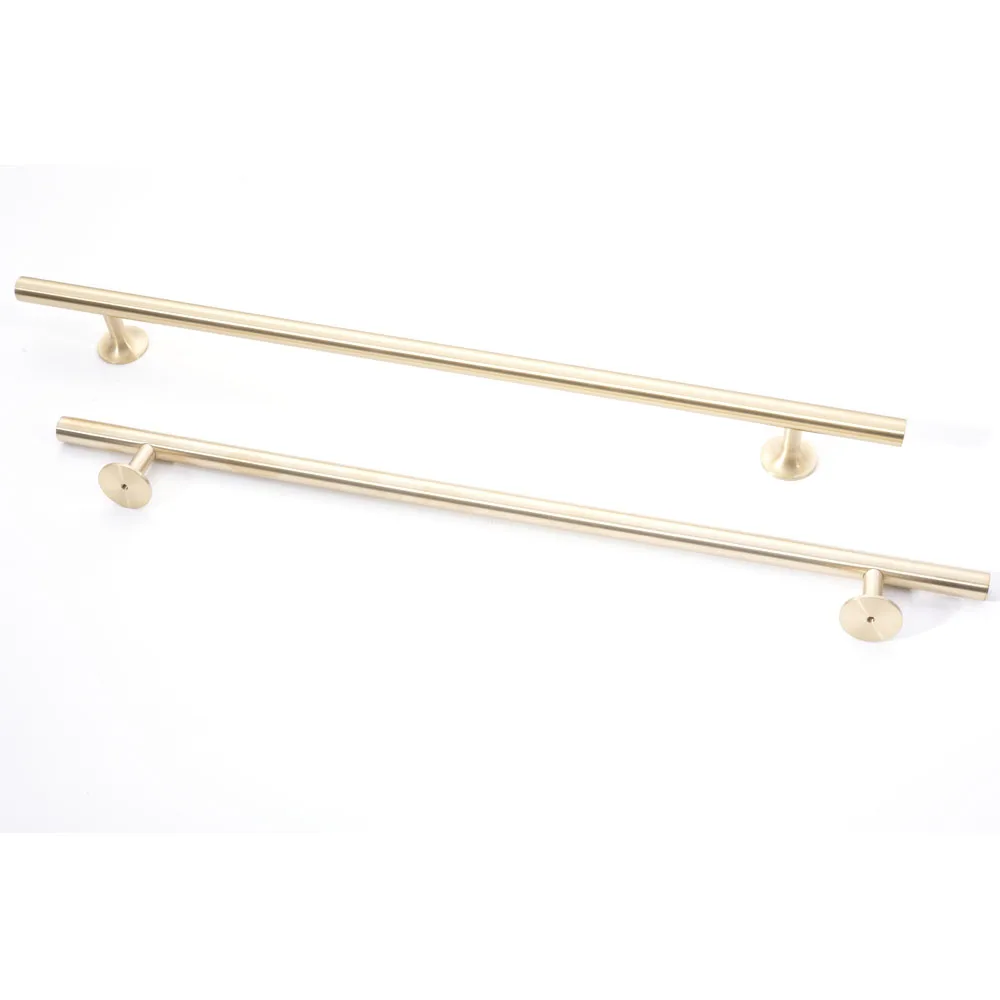 Brushed Gold Stainless Steel Hand Towel Horizontal Bar Wall Mounted Metal Bathroom Towel Rack Holder