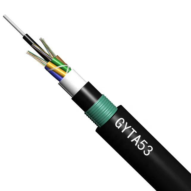 GYTA53 Steel Wire Strength Member and Aluminium Tap Armored Direct Buried Optical Fiber Cable