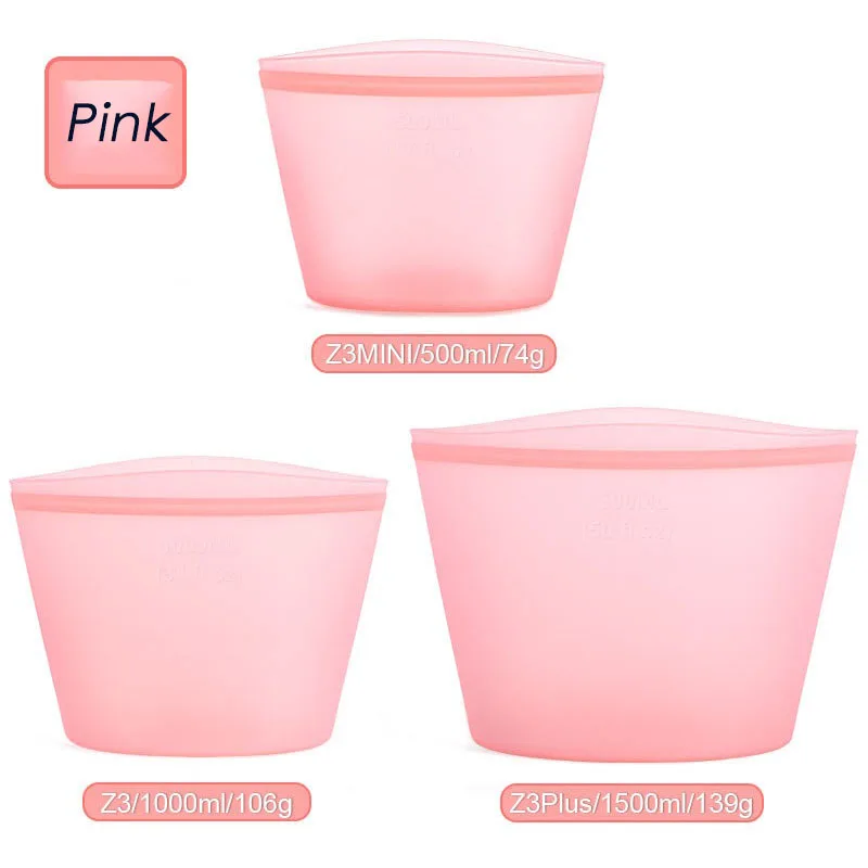 HYRI 2024 Popular Silicone Food Storage Container Bag FDA Microwave Oven Liquid Kids Resealable Kitchen Lunchbox