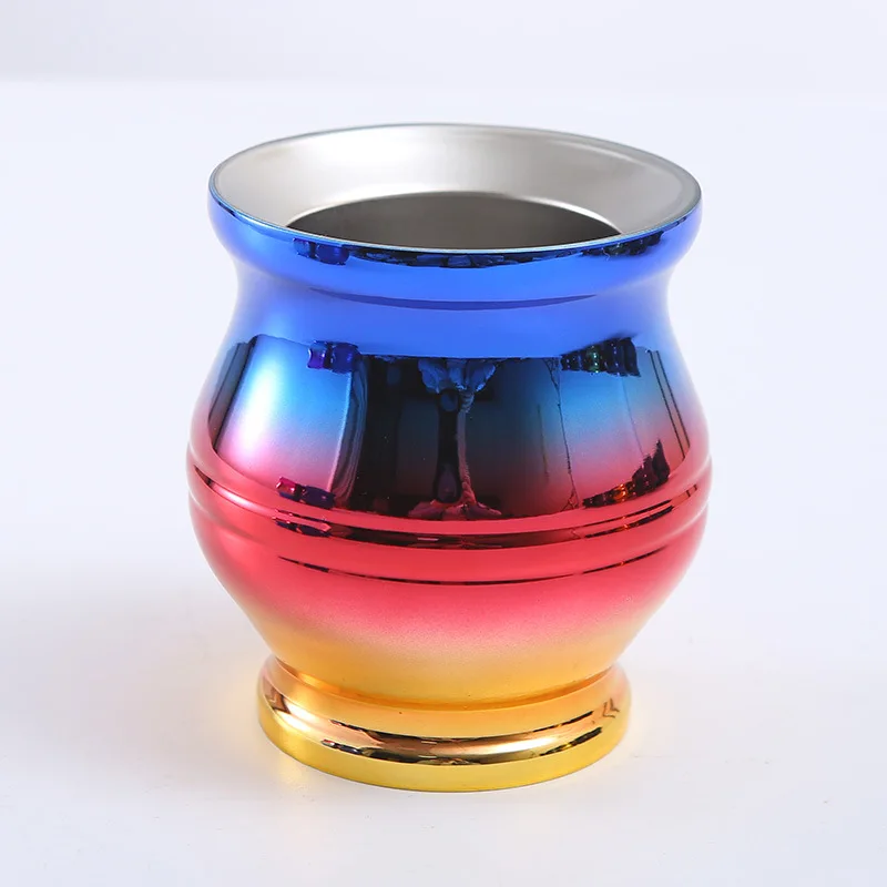 Unique design high value outdoor 304 stainless steel yerba mate tea cup and bombilla set