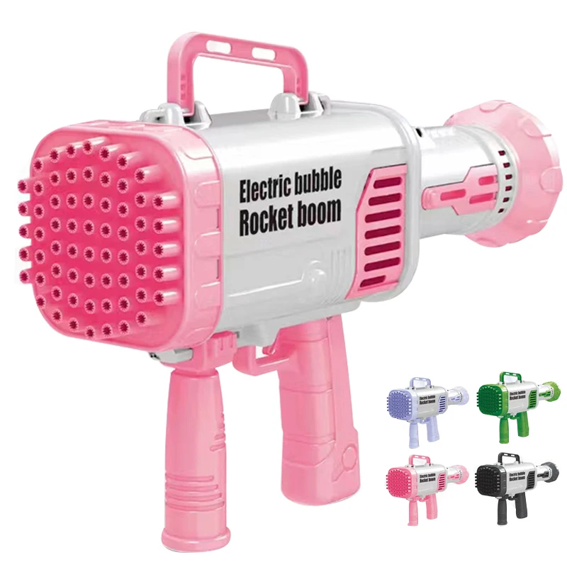 2022 New Outdoor Toys 64 Hole Soap Bazooka Bubble  Gun Machine Toys For Kids
