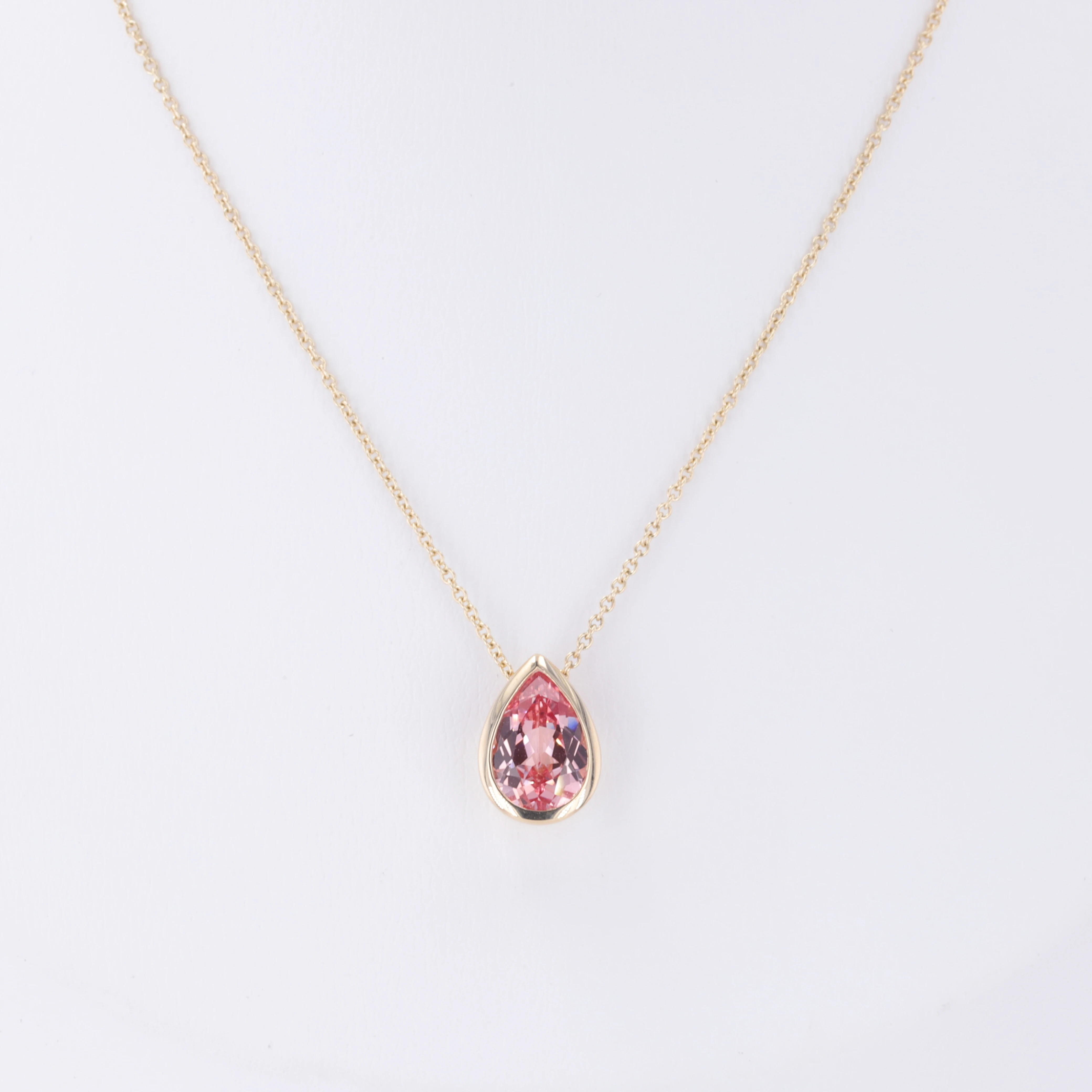 10K Gold Pear Shape 6*9mm Lab Ruby Sapphire Alexandrite Emerald Zambia Emerald Colombia Gemstone Pendant Necklace Fine Jewelry