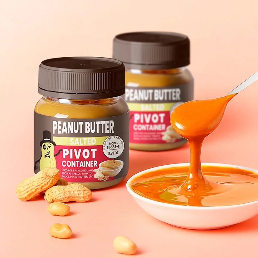 wholesale 265ml 640ml empty pet honey bottle plastic mayonnaise jam peanut butter packaging jars